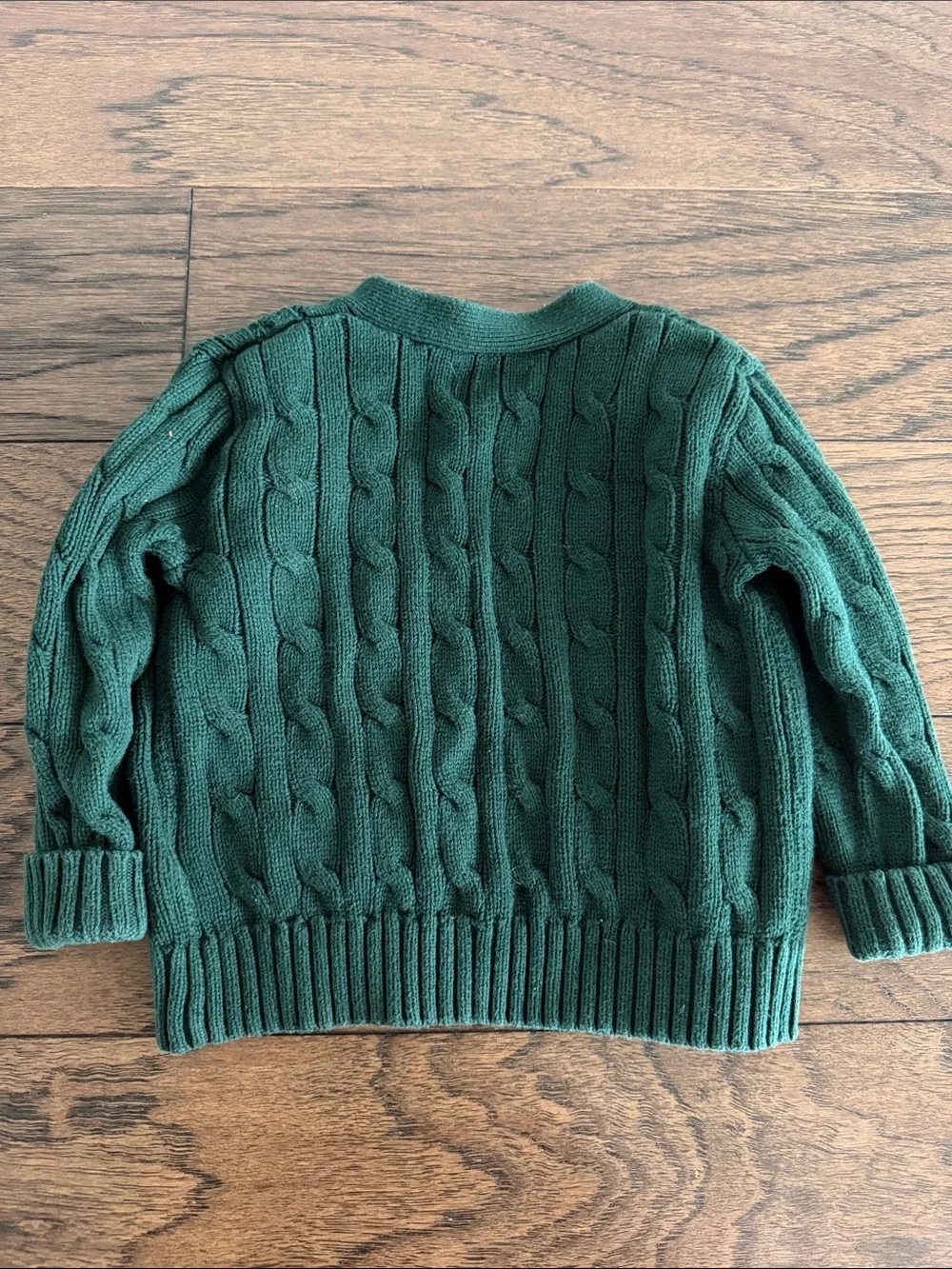 Ralph Lauren Forest Green Cable Knit Cardigan-